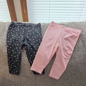Garanimals Gray Polka Dot and Pink Leggings Set